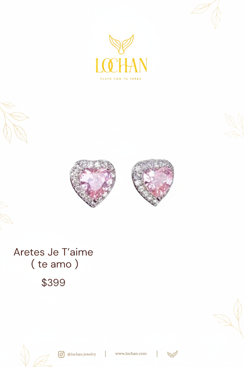 Aretes Je t’aime ( te amo)